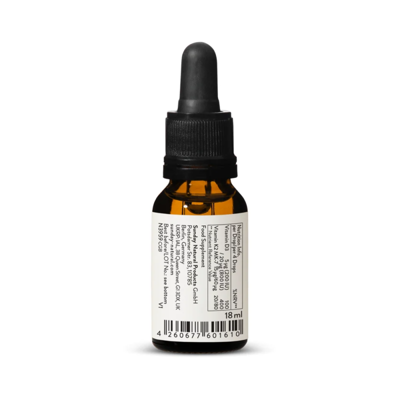 Vitamina D3 + K2 MK-7 Vegane 200 IU + 15µg