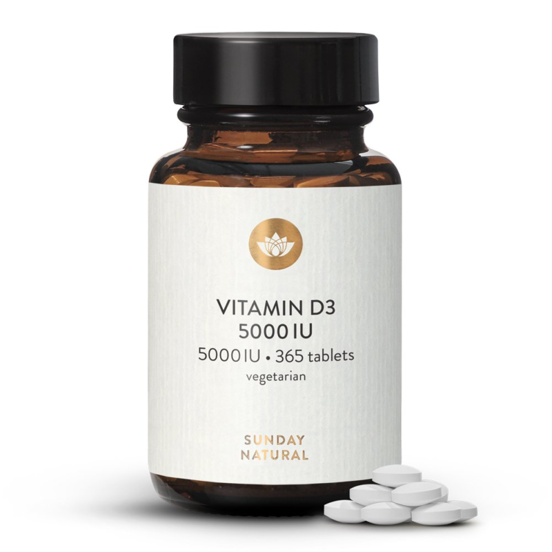 Vitamina D3 me dozë të lartë Tableta 5000 IU